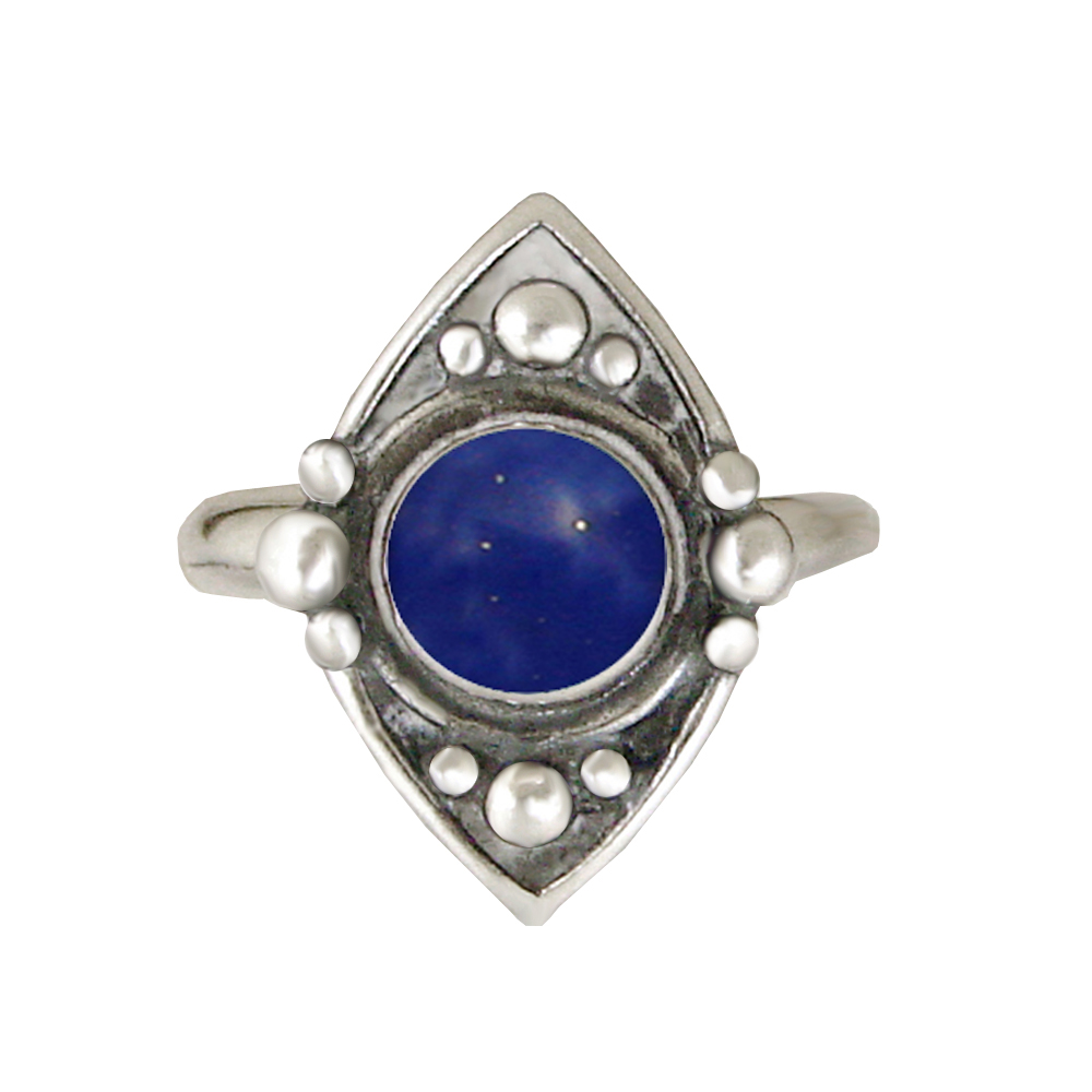 Sterling Silver Gemstone Ring With Lapis Lazuli Size 7